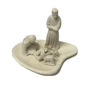 Nativity Scene Joseph Mary Jesus 2 Sheep Bisque 5"‎ 2.5" 4" Jesus Birth